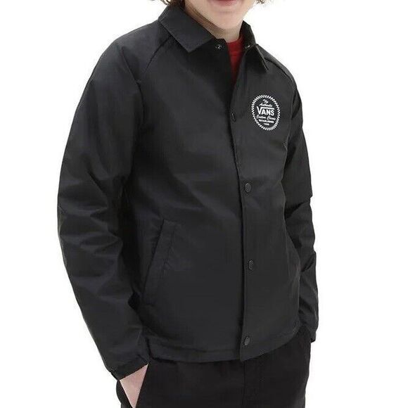 Vans Black Jacket Youth XL Long Sleeve Collared Skateboard Torrey Windbreaker - Picture 12 of 13